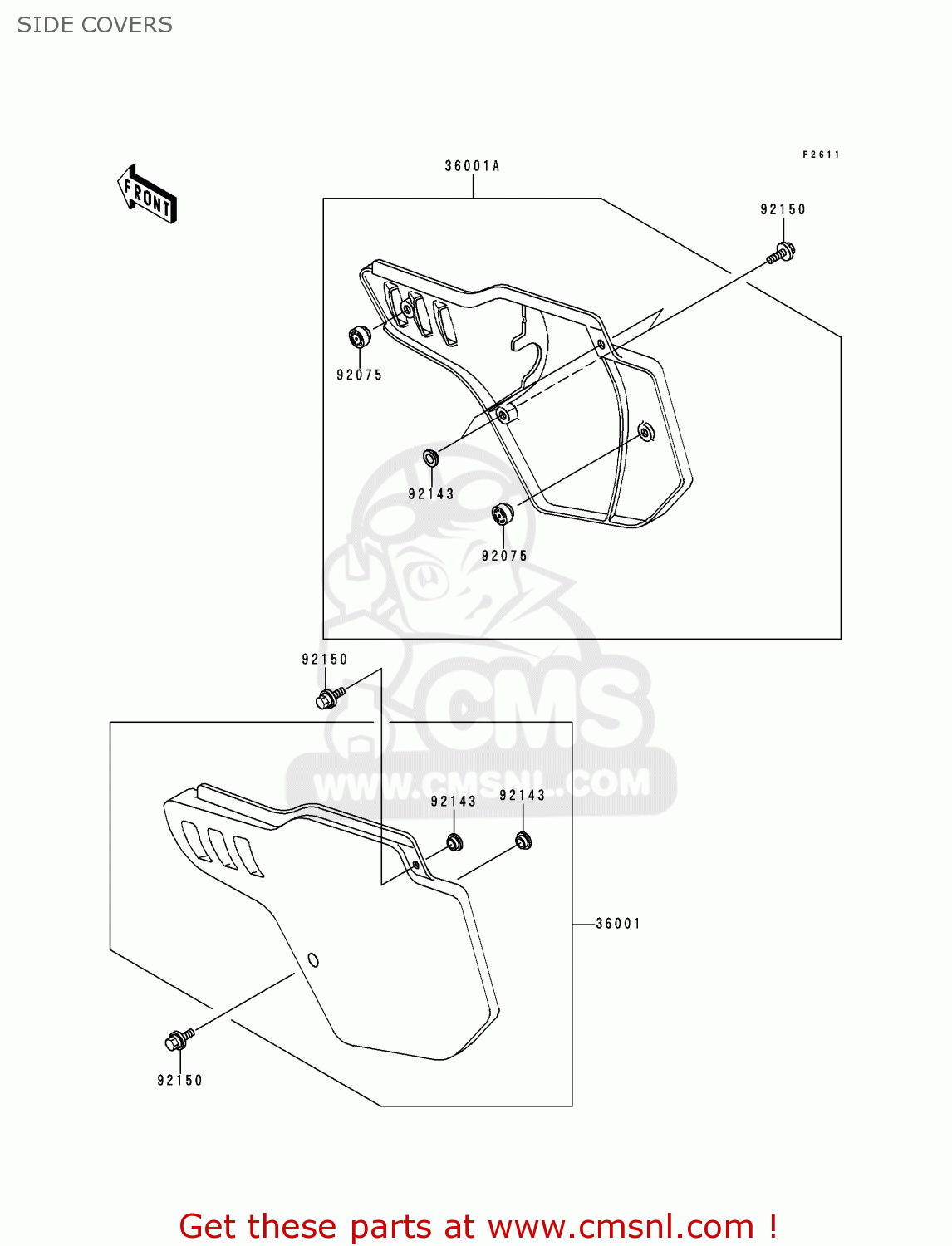 SIDE COVERS KX500-E11 1999 USA CANADA