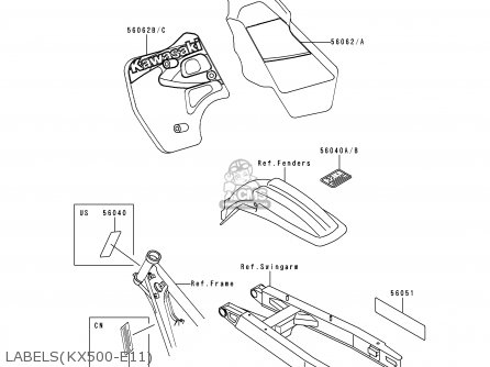 LABELS(KX500-E11) - KX500-E11 1999 USA CANADA