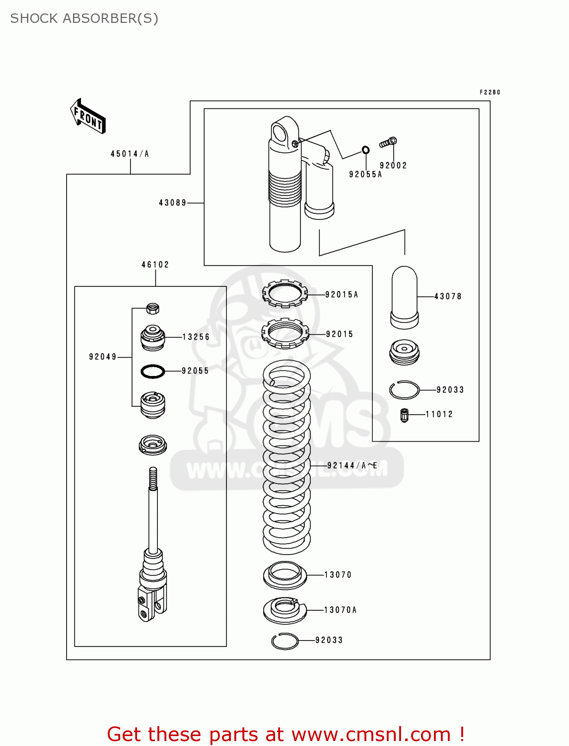 SHOCK ABSORBER(S) KX500-E12 2000 EUROPE AS