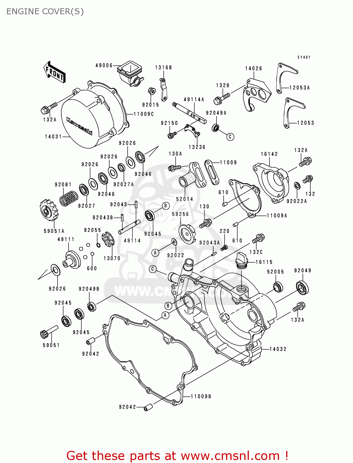 ENGINE COVER(S) KX500-E12 2000 USA CANADA