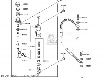 REAR MASTER CYLINDER - KX500-E12 2000 USA CANADA
