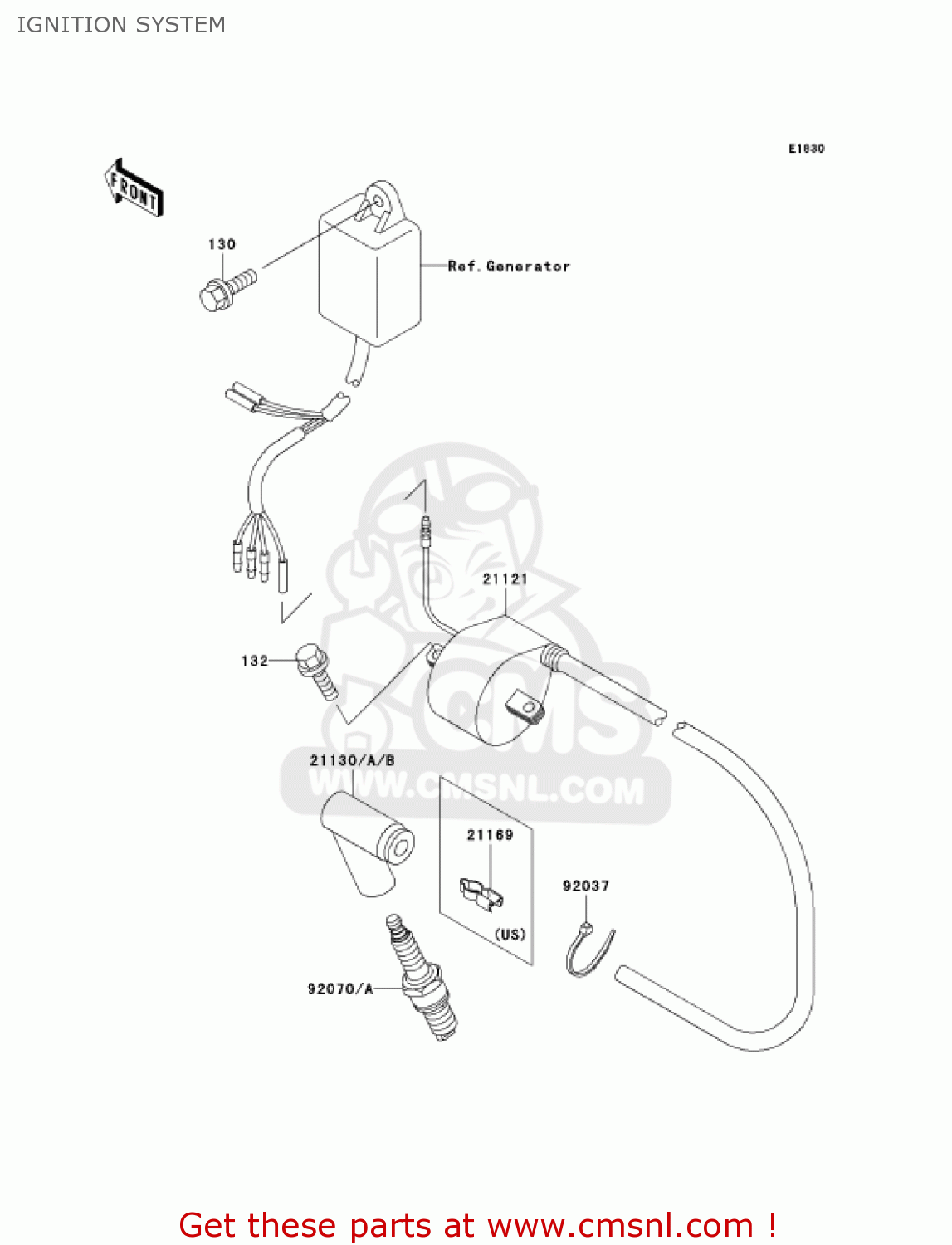 IGNITION SYSTEM KX500-E13 KX500 2001 USA CANADA