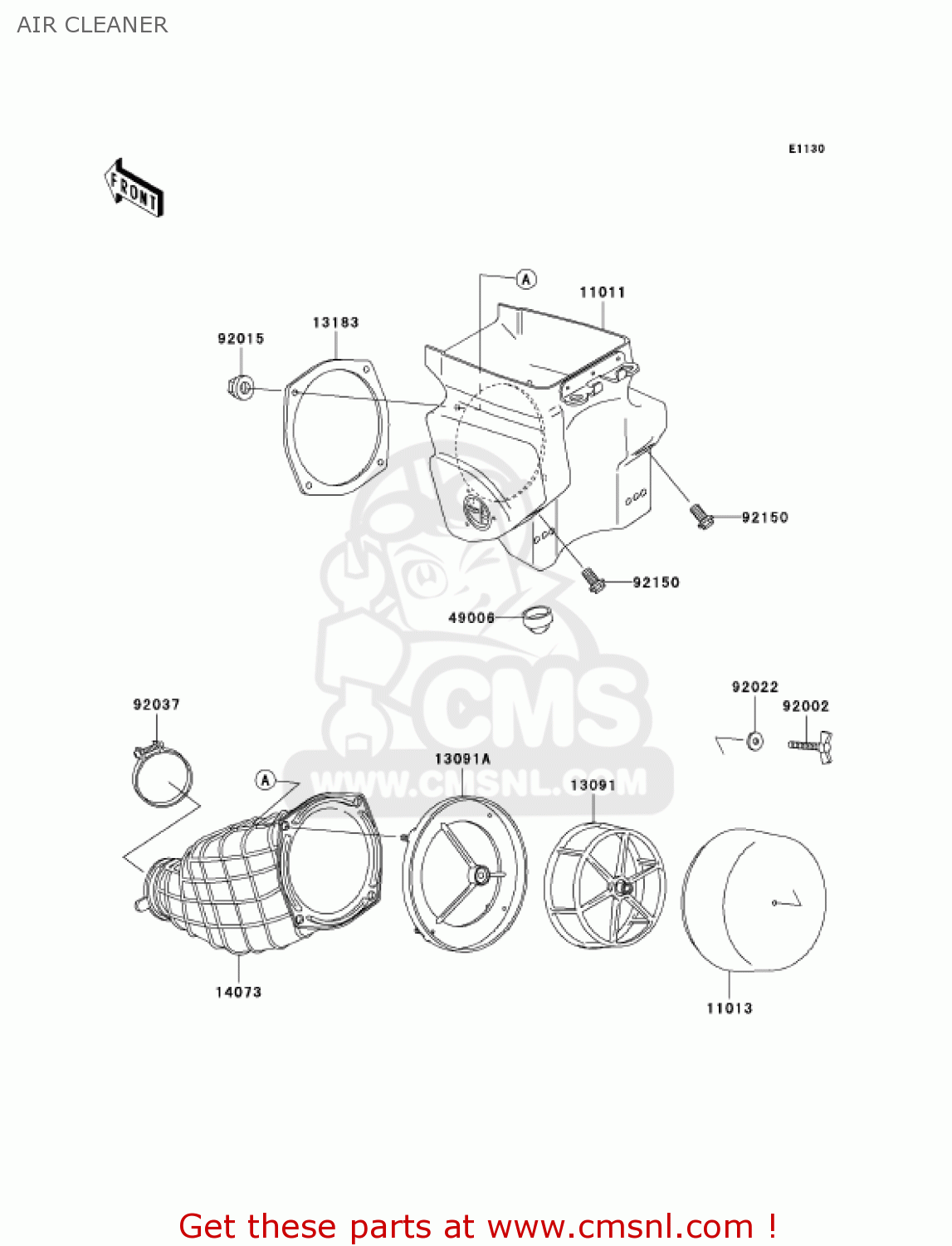 AIR CLEANER KX500-E13 KX500 2001 USA CANADA