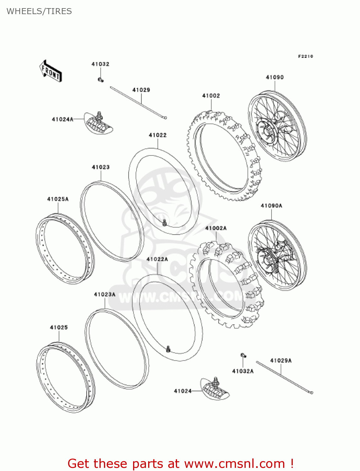 WHEELS/TIRES KX500-E13 KX500 2001 USA CANADA