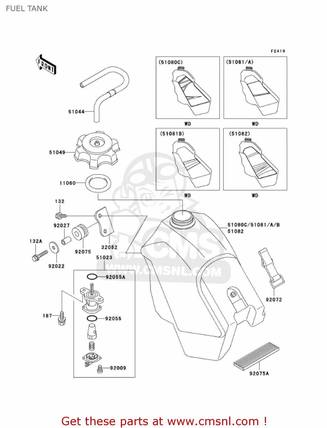 FUEL TANK KX500-E13 KX500 2001 USA CANADA