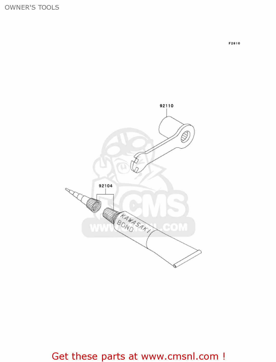 OWNER'S TOOLS KX500-E13 KX500 2001 USA CANADA