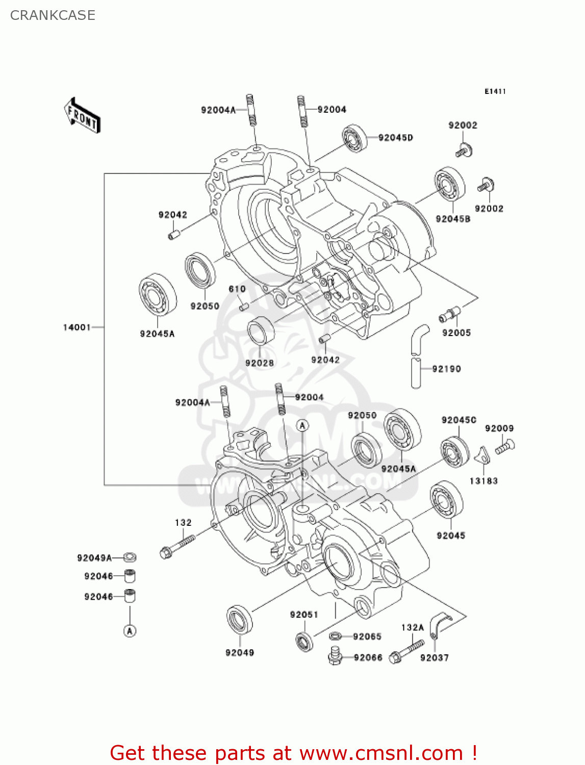 CRANKCASE KX500-E13 KX500 2001 USA CANADA