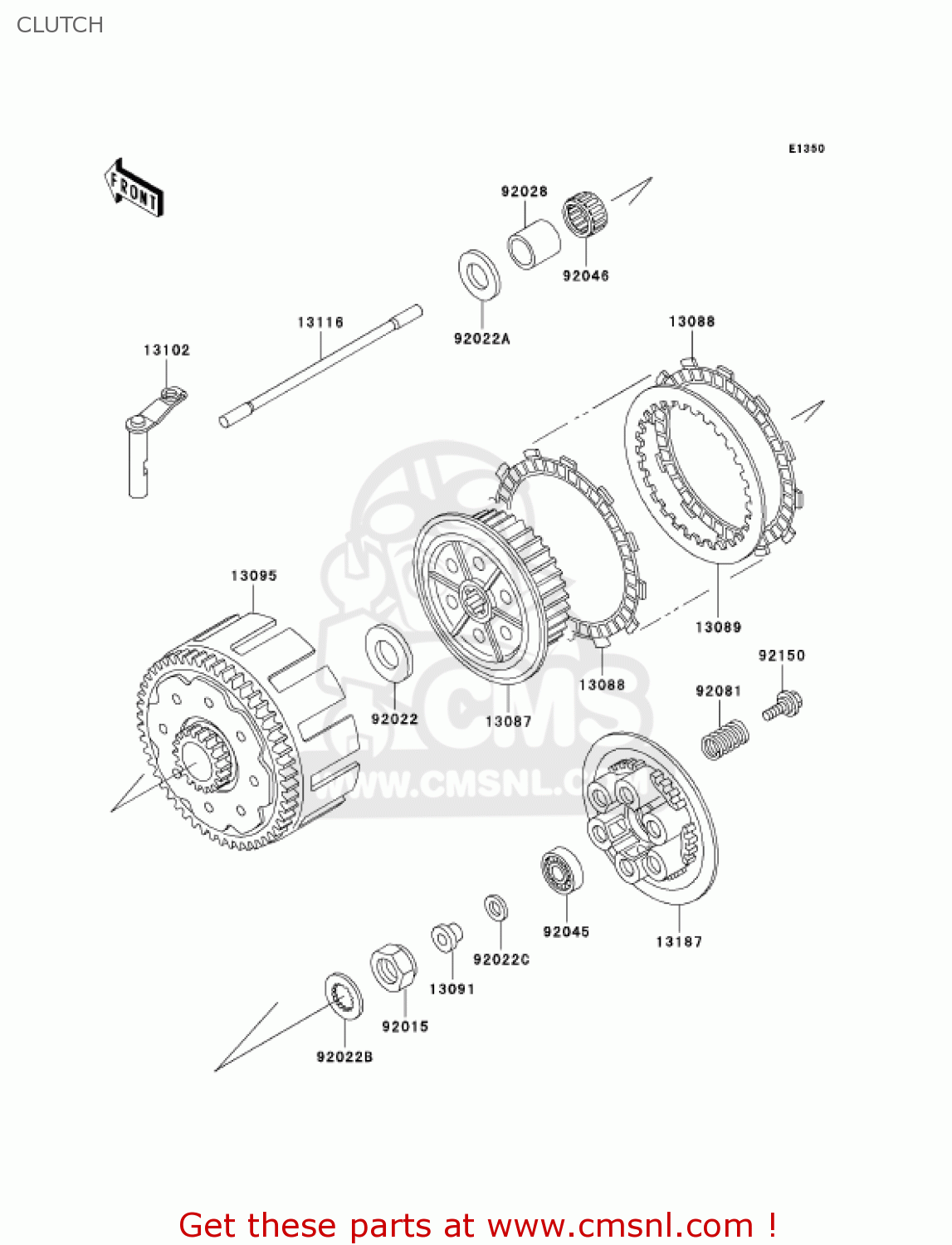CLUTCH KX500-E13 KX500 2001 USA CANADA