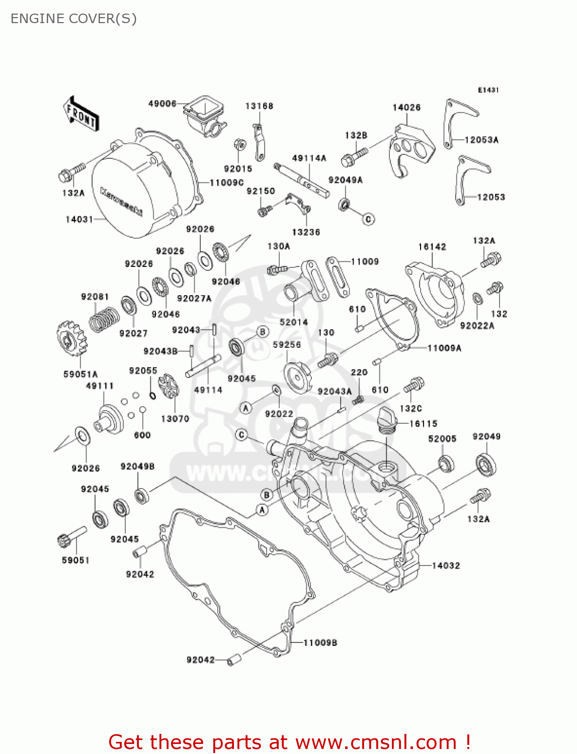 ENGINE COVER(S) KX500-E13 KX500 2001 USA CANADA