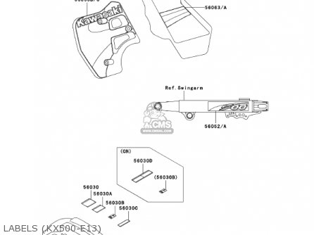 LABELS (KX500-E13) - KX500-E13 KX500 2001 USA CANADA