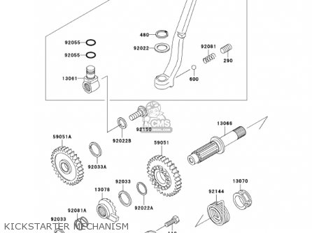 KICKSTARTER MECHANISM - KX500-E13 KX500 2001 USA CANADA
