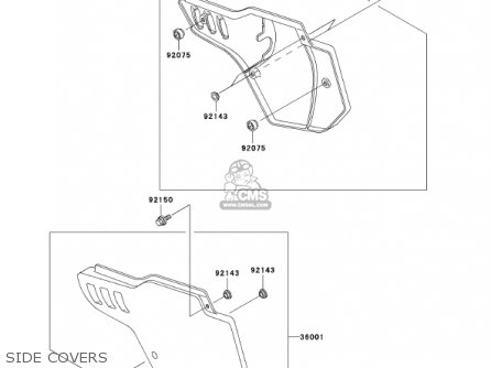 SIDE COVERS - KX500-E13 KX500 2001 USA CANADA