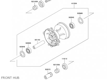 FRONT HUB - KX500-E13 KX500 2001 USA CANADA