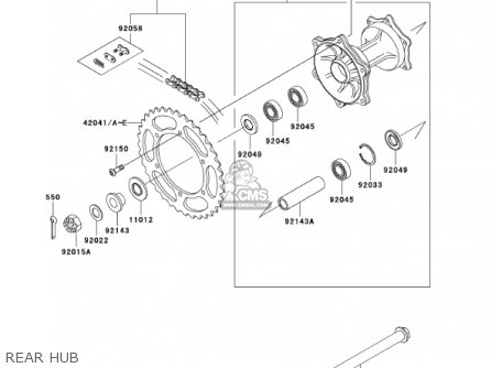 REAR HUB - KX500-E13 KX500 2001 USA CANADA