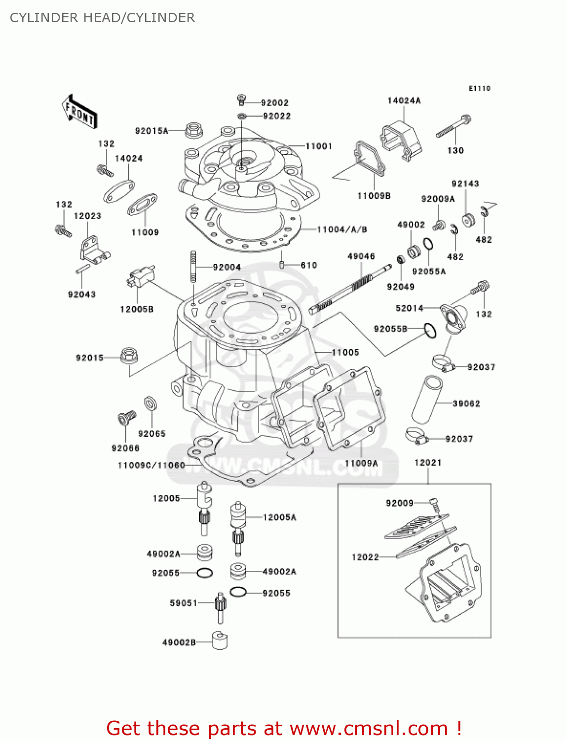 CYLINDER HEAD/CYLINDER KX500-E14 KX500 2002 USA CANADA