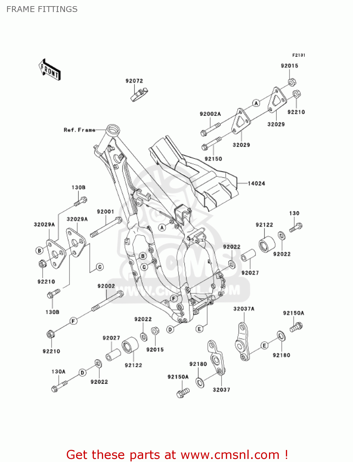 FRAME FITTINGS KX500-E14 KX500 2002 USA CANADA