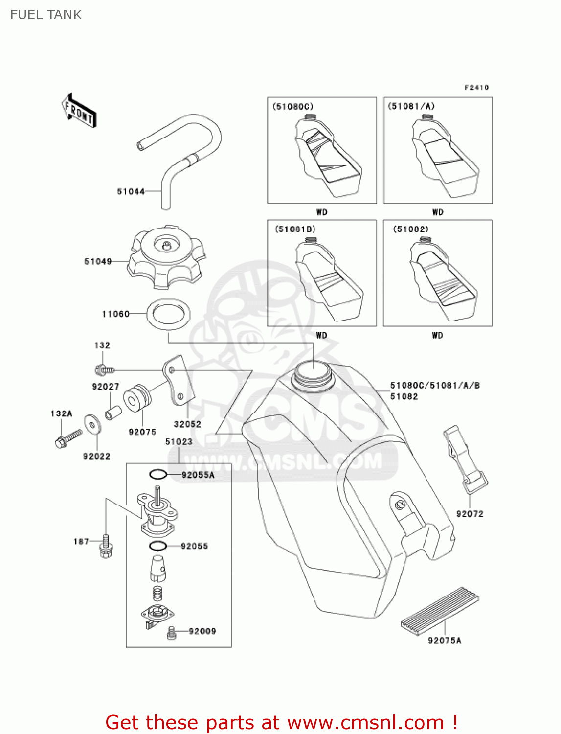 FUEL TANK KX500-E14 KX500 2002 USA CANADA