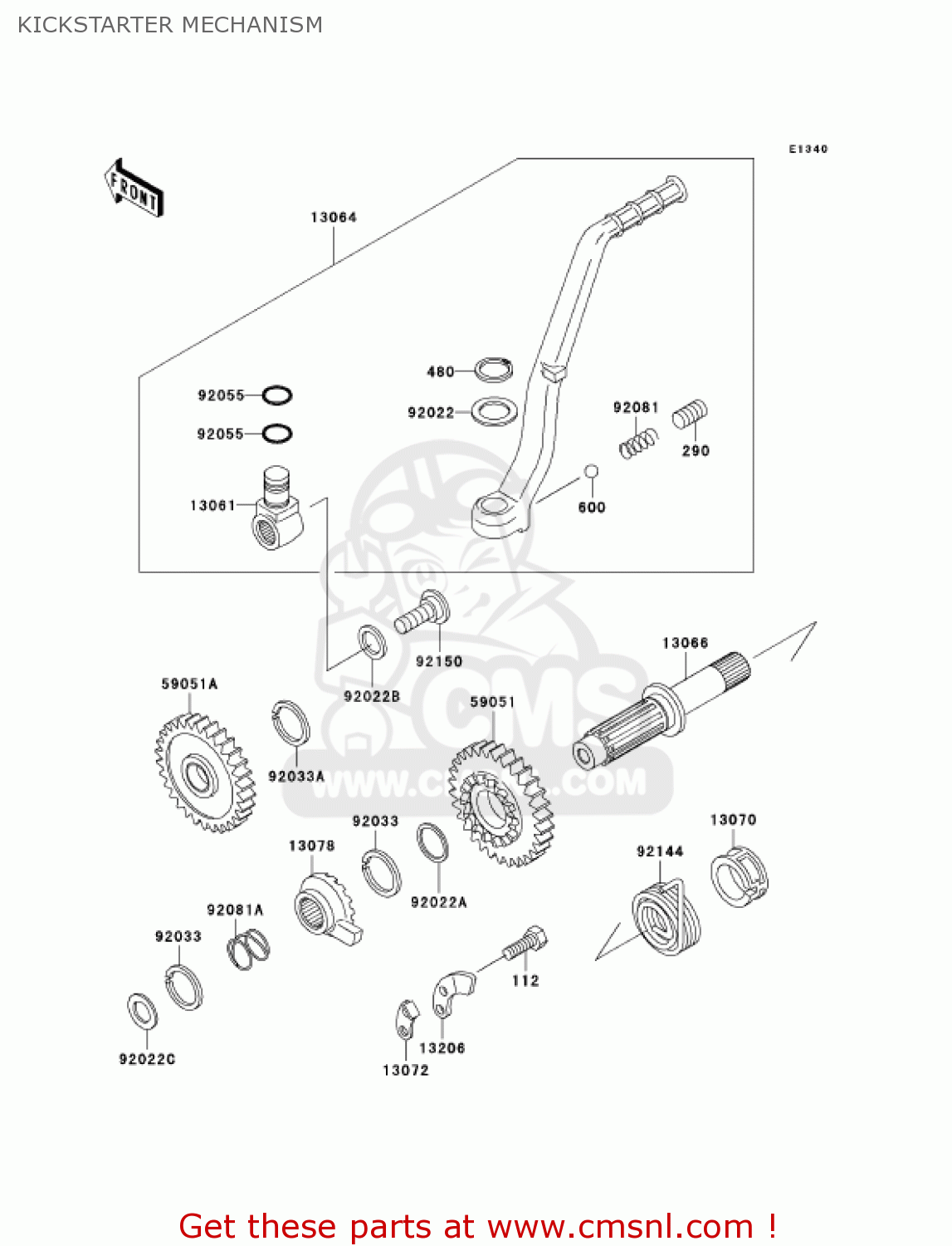 KICKSTARTER MECHANISM KX500-E14 KX500 2002 USA CANADA