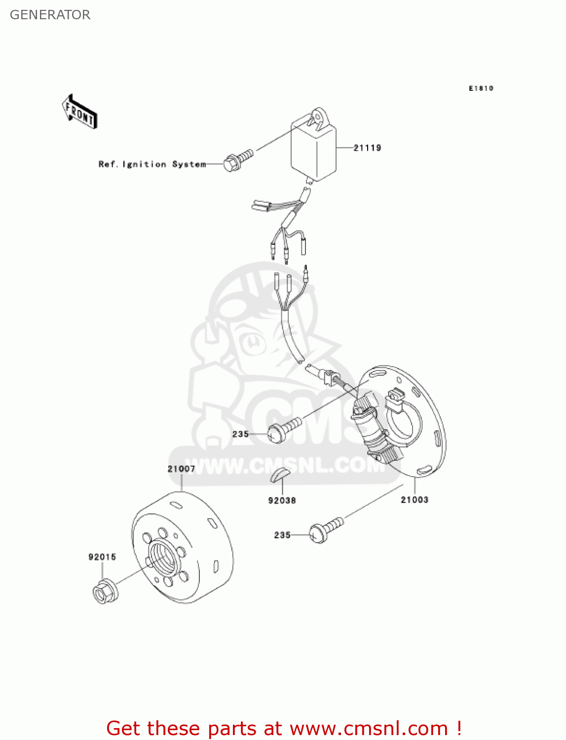 GENERATOR KX500-E14 KX500 2002 USA CANADA