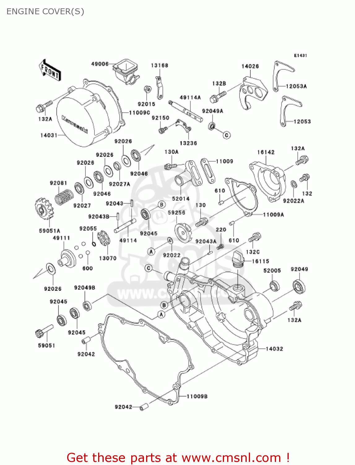 ENGINE COVER(S) KX500-E14 KX500 2002 USA CANADA
