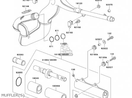 MUFFLER(S) - KX500-E14 KX500 2002 USA CANADA