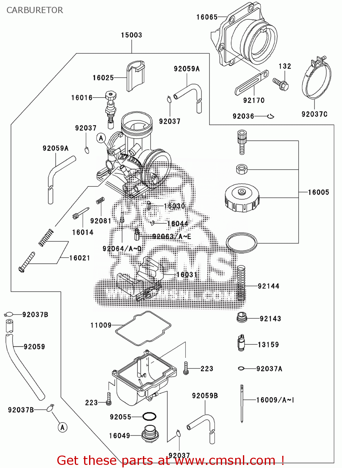 Kawasaki KX500-E15 2003 EUROPE CARBURETOR - buy original CARBURETOR ...