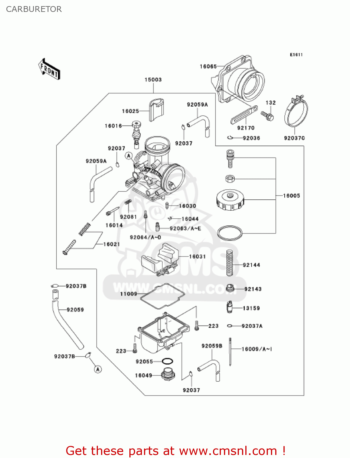 CARBURETOR KX500-E15 KX500 2003 USA CANADA