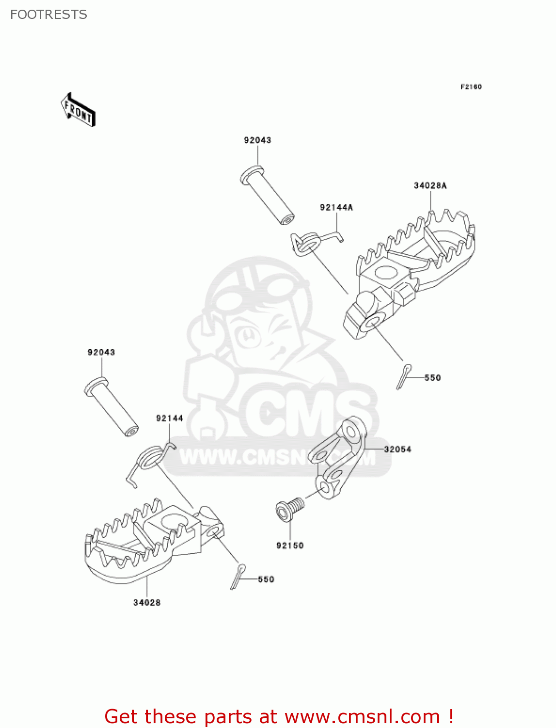 FOOTRESTS KX500-E15 KX500 2003 USA CANADA