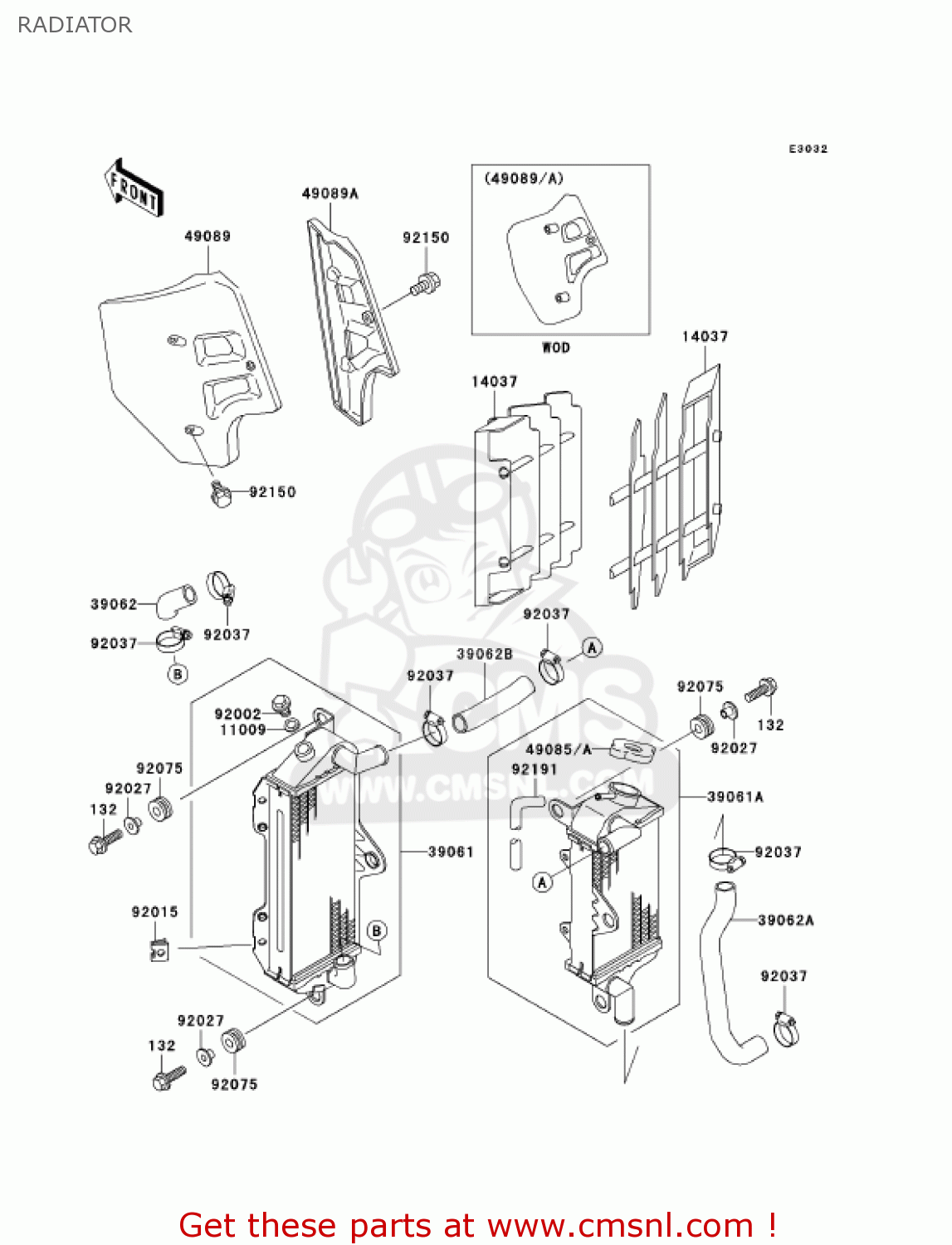 RADIATOR KX500-E15 KX500 2003 USA CANADA