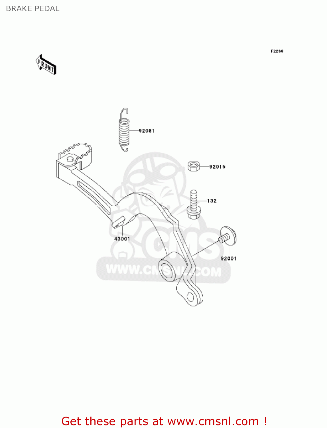 BRAKE PEDAL KX500-E15 KX500 2003 USA CANADA