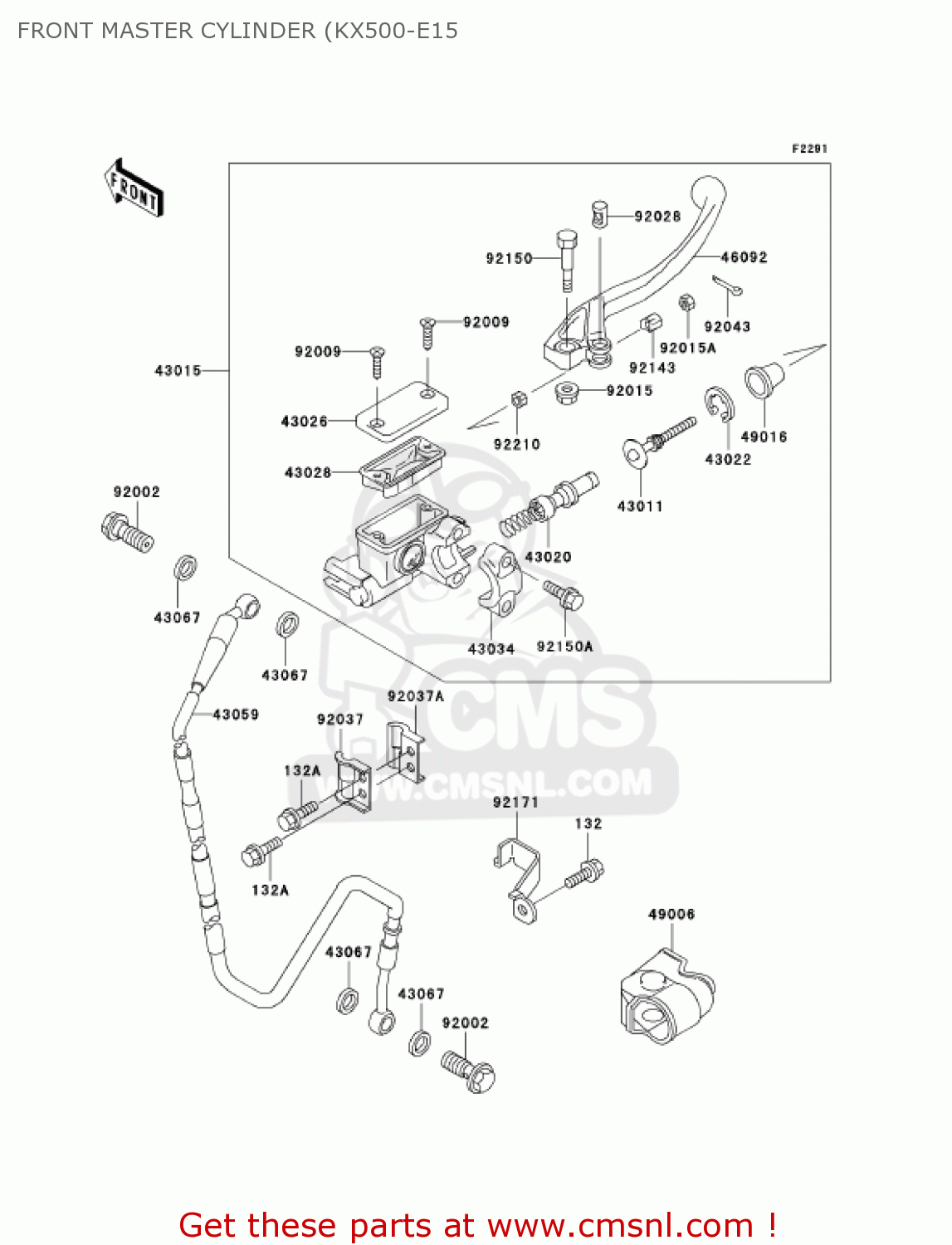 FRONT MASTER CYLINDER (KX500-E15 KX500-E15 KX500 2003 USA CANADA
