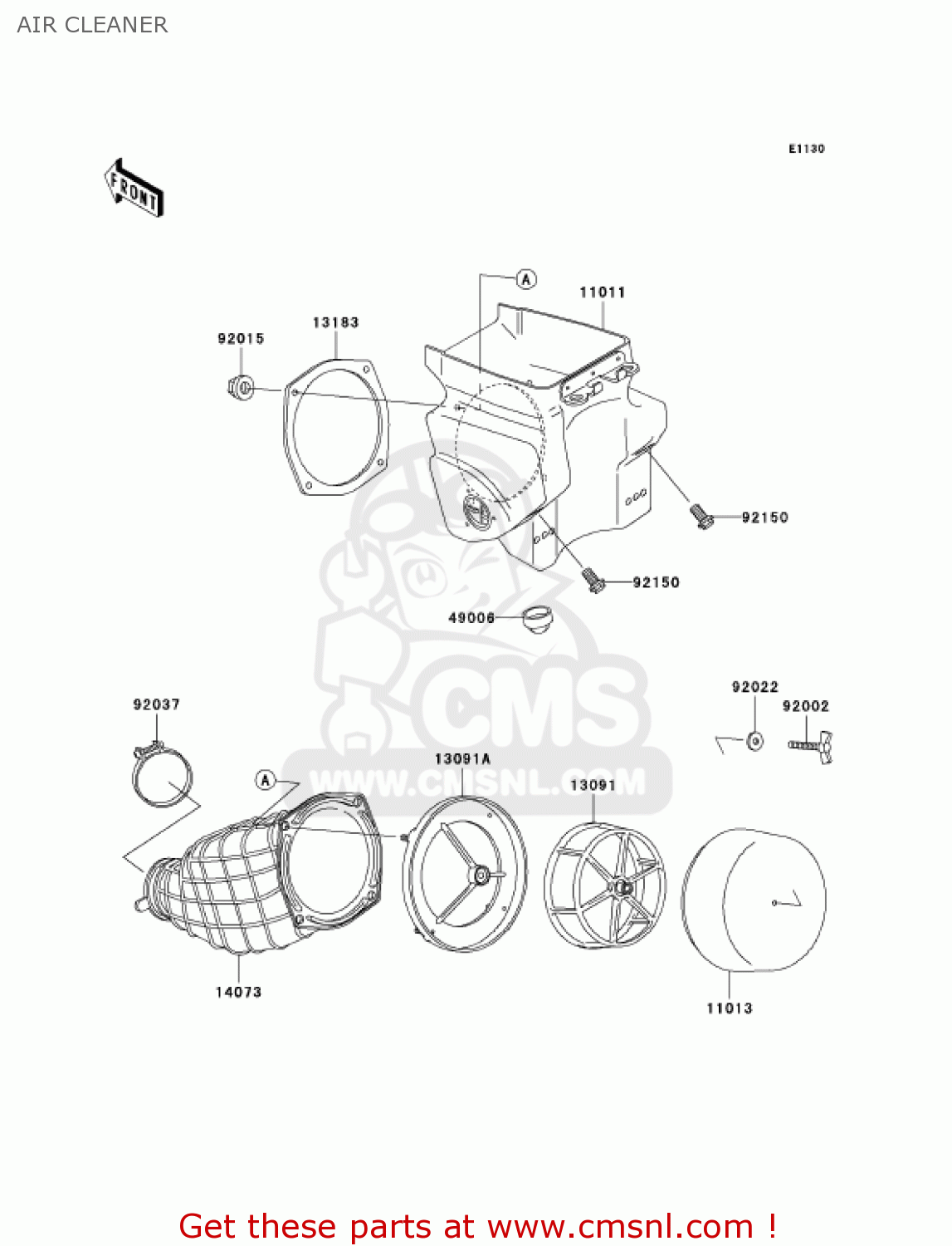 AIR CLEANER KX500-E15 KX500 2003 USA CANADA