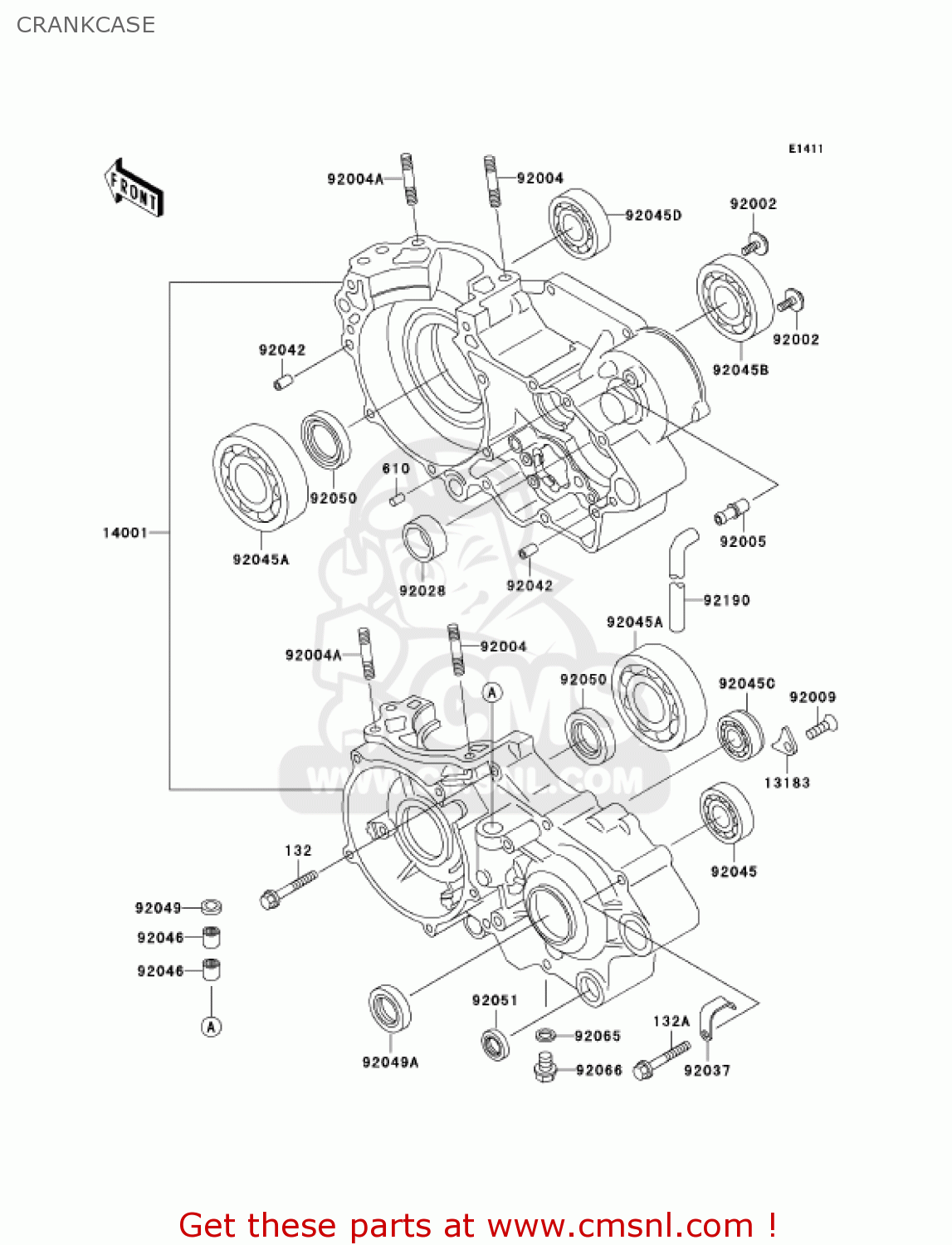 CRANKCASE KX500-E15 KX500 2003 USA CANADA