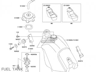 FUEL TANK - KX500-E15 KX500 2003 USA CANADA