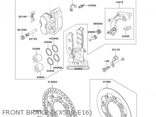 Kawasaki KX500-E16 KX500 2004 USA CANADA parts lists and schematics