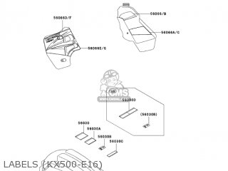 Kawasaki KX500-E16 KX500 2004 USA CANADA parts lists and schematics