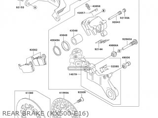 Kawasaki KX500-E16 KX500 2004 USA CANADA parts lists and schematics