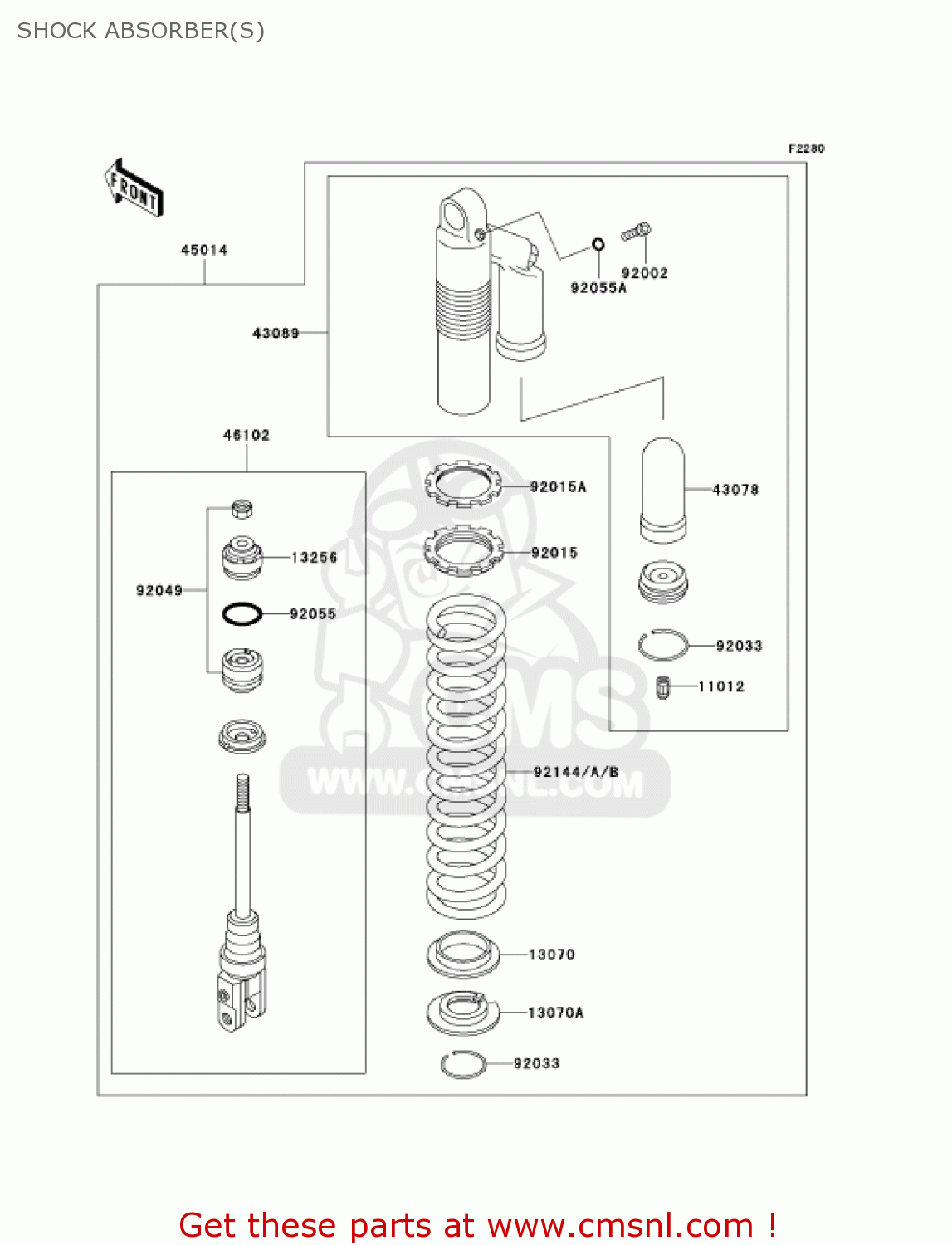SHOCK ABSORBER(S) KX500-E16 KX500 2004 USA CANADA