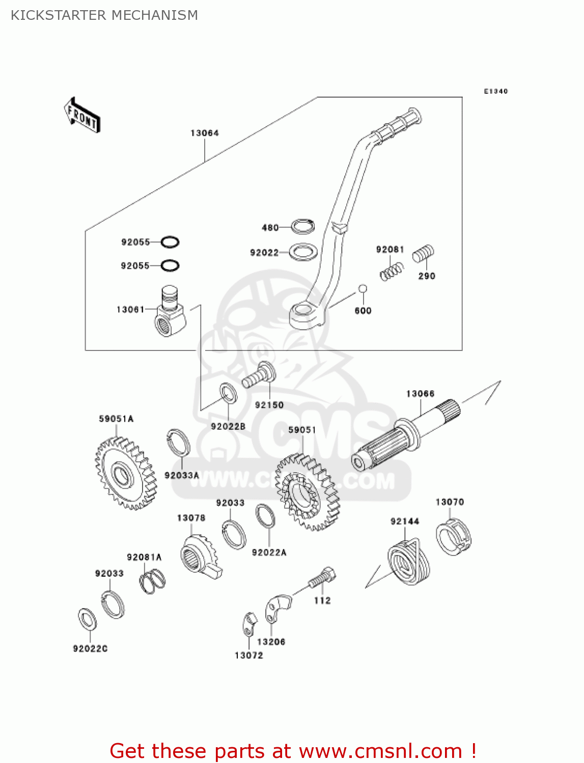 KICKSTARTER MECHANISM KX500-E16 KX500 2004 USA CANADA