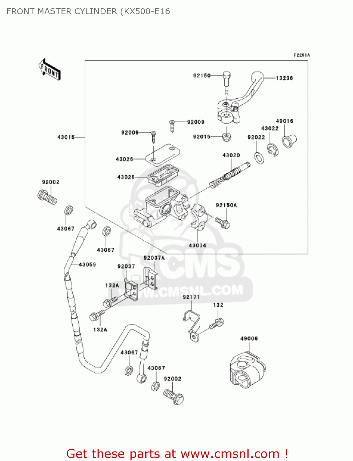 FRONT MASTER CYLINDER (KX500-E16 KX500-E16 KX500 2004 USA CANADA