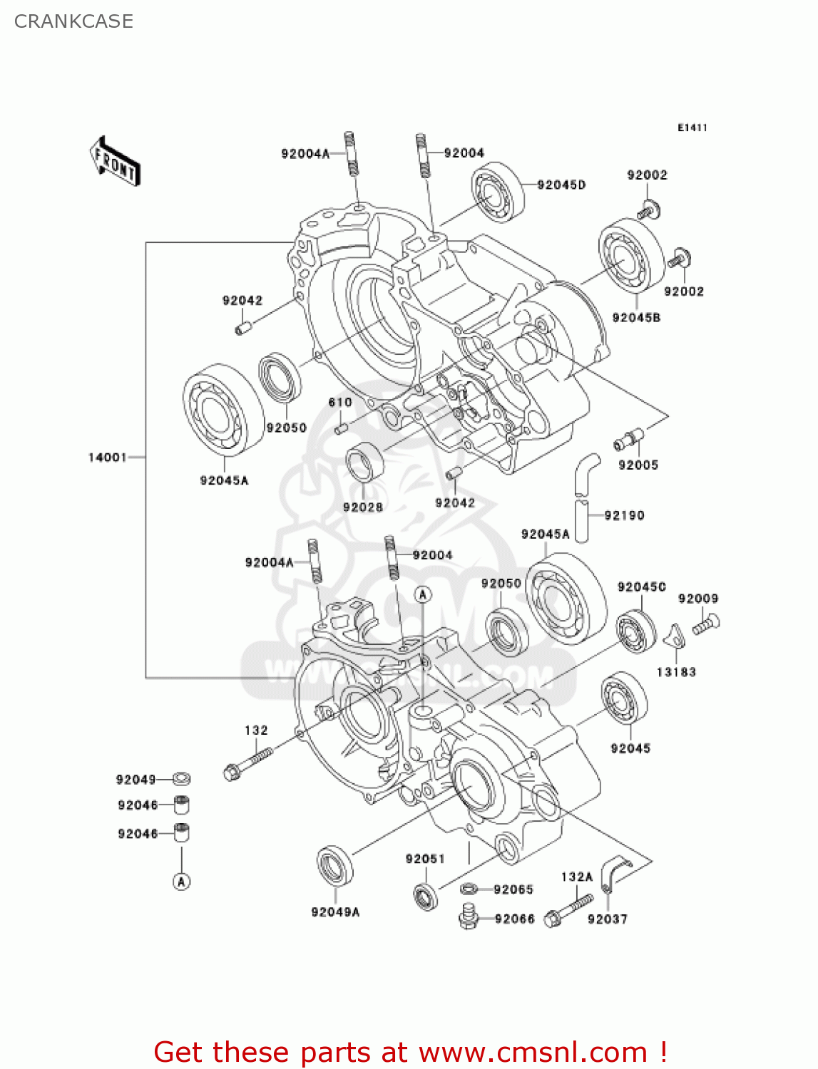 CRANKCASE KX500-E16 KX500 2004 USA CANADA