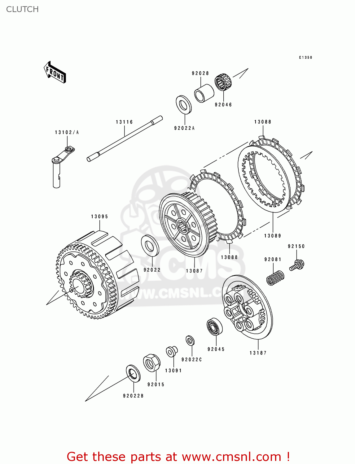 CLUTCH KX500-E2 1990 USA CANADA