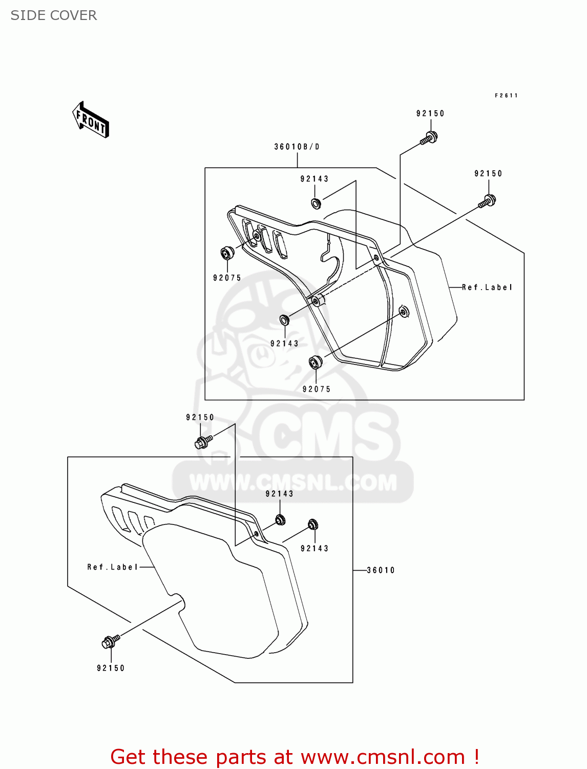 SIDE COVER KX500-E2 1990 USA CANADA