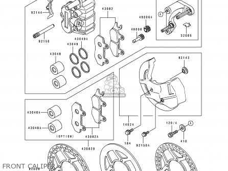 FRONT CALIPER - KX500-E2 1990 USA CANADA