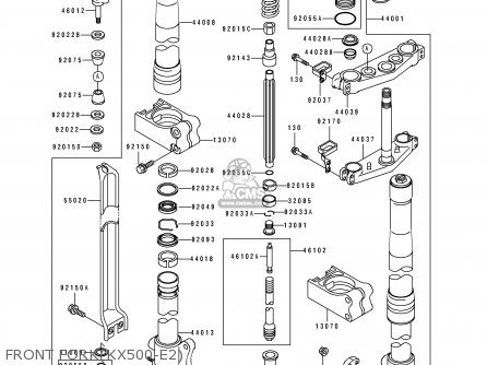 FRONT FORK(KX500-E2) - KX500-E2 1990 USA CANADA