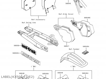 LABEL(KX500-E1/E2) - KX500-E2 1990 USA CANADA