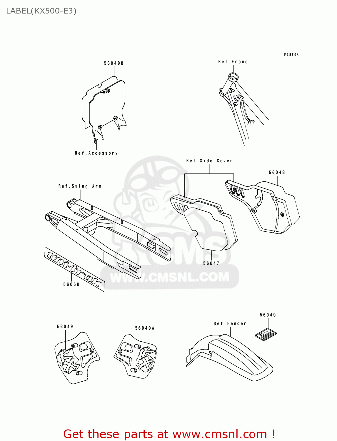 LABEL(KX500-E3) KX500-E3 1991 EUROPE UK AL AS