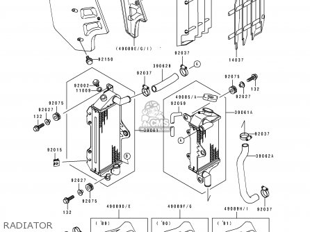 RADIATOR - KX500-E3 1991 EUROPE UK AL AS