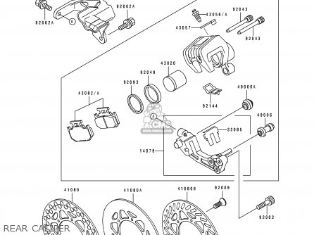 REAR CALIPER - KX500-E3 1991 EUROPE UK AL AS