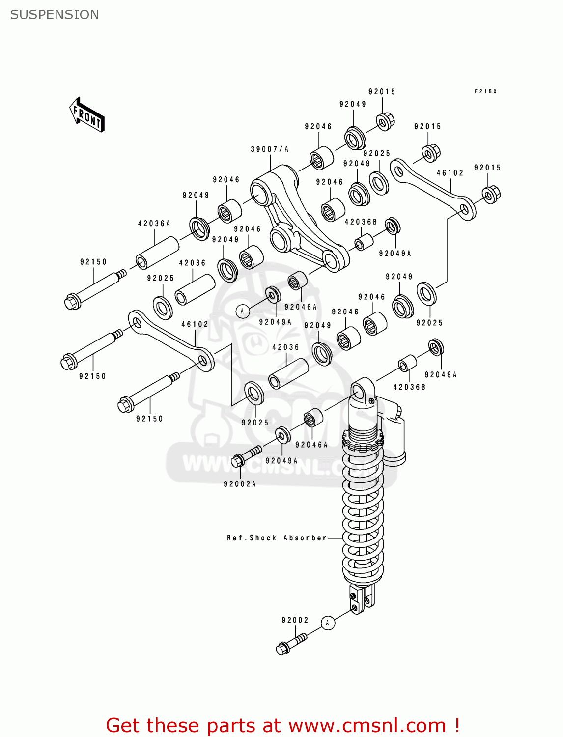 SUSPENSION KX500-E3 1991 USA CANADA